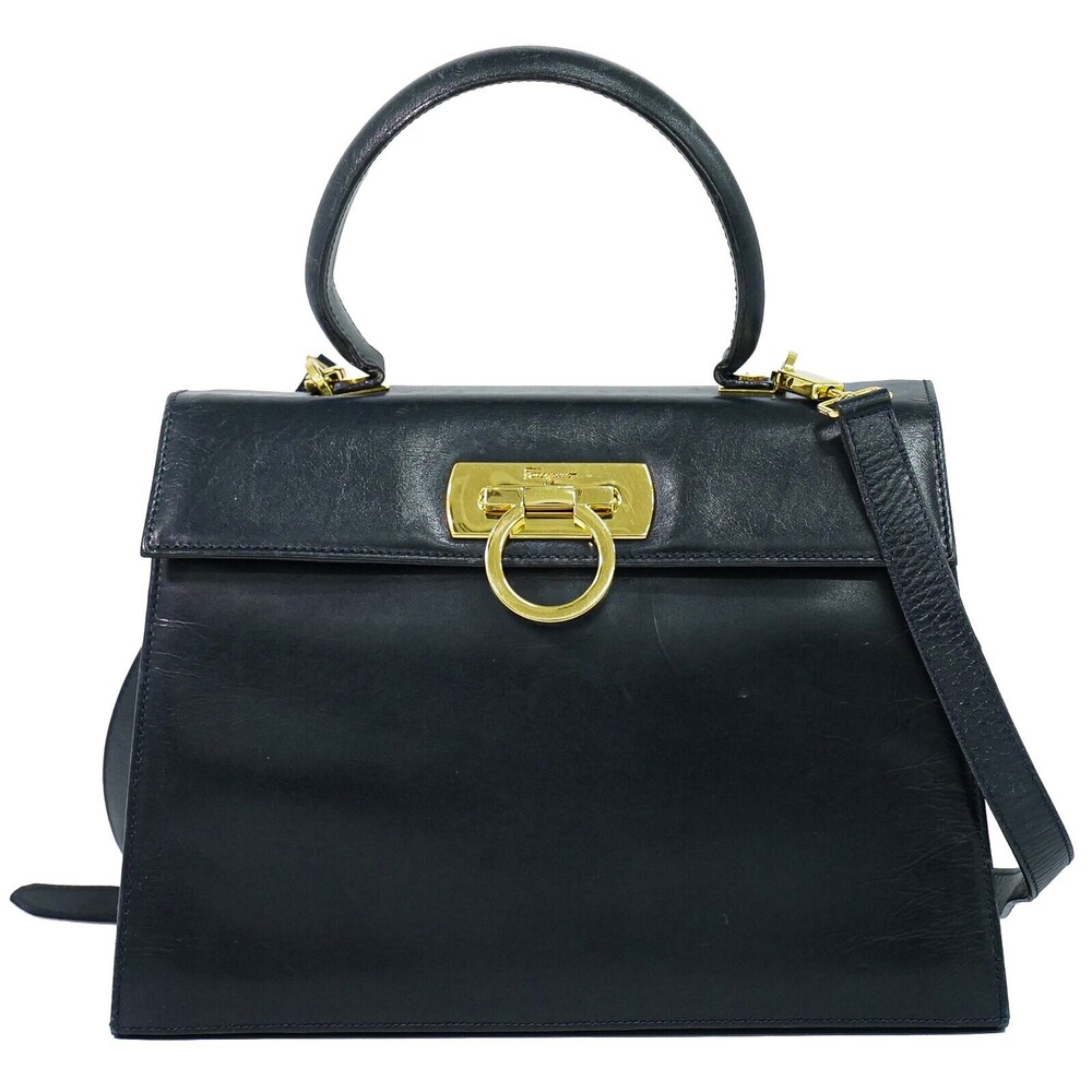 Salvatore Ferragamo Convertible Top Handle Leather